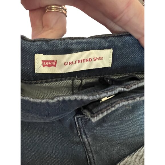 Levis Girlfriend Short Medium Wash Blue Denim Size 3T Adjustable Waist - Picture 5 of 6